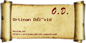 Ortinan Dávid névjegykártya